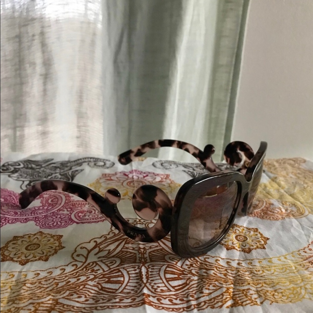 Prada baroque brown pink swirl square glasses